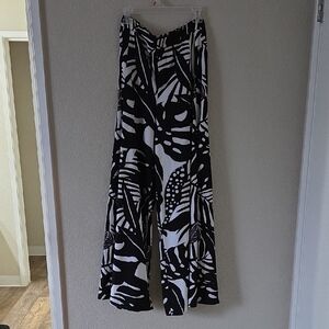 New York & Company Black and White Wide Leg Pants